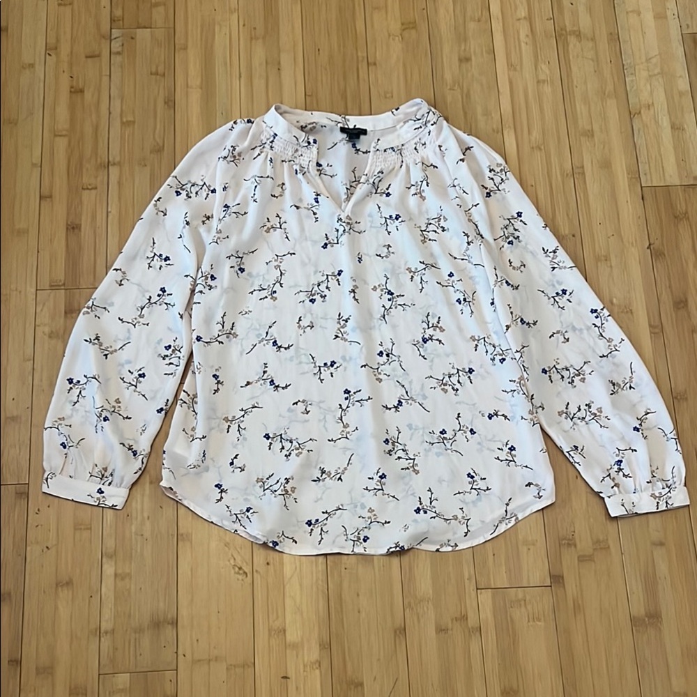 Ann Taylor Floral Long Sleeve Blouse